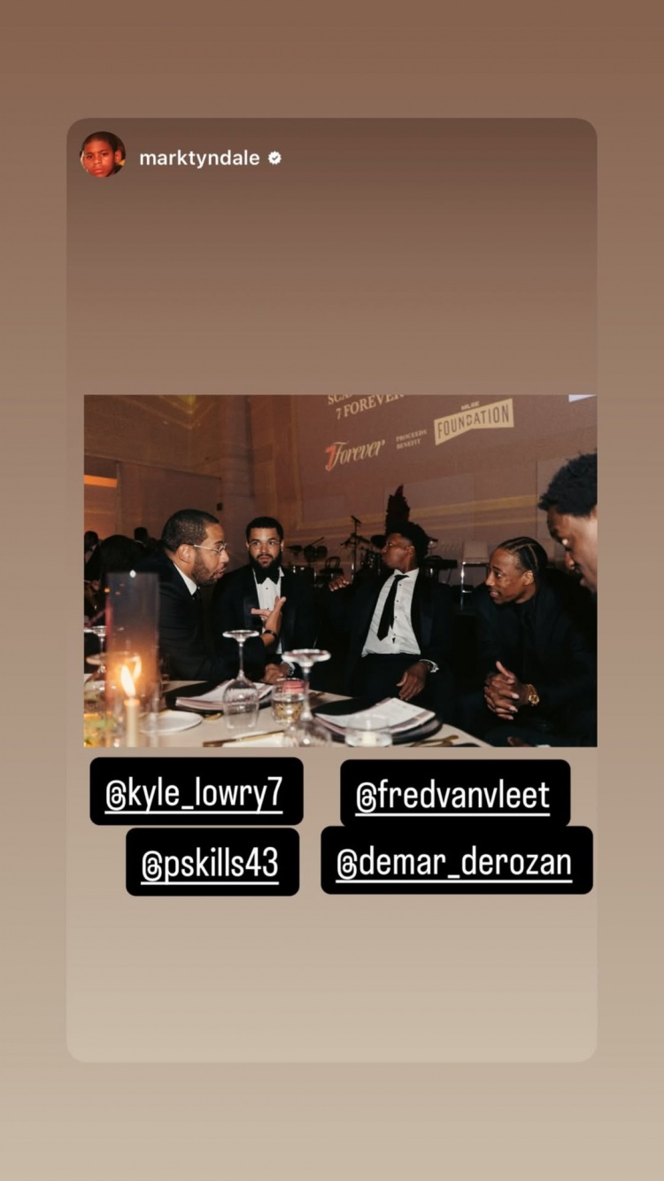 也是夺冠功臣！范弗里特晒多伦多参加活动帅照 与洛瑞&德罗赞互动
